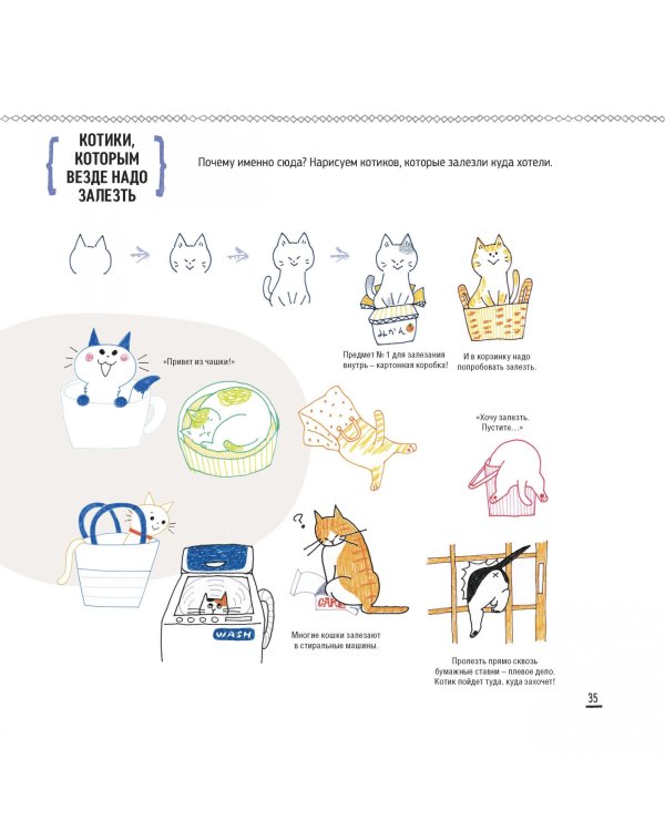 Рисуем котиков.Пособие и скетчбук под одной обложкой (желтый)