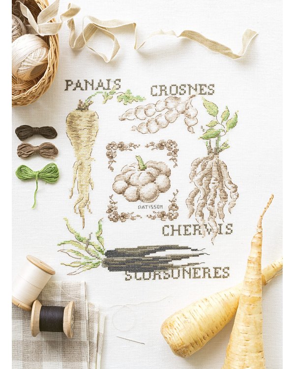Французская вышивка крестом:Любимый огород Вероник Ажинер