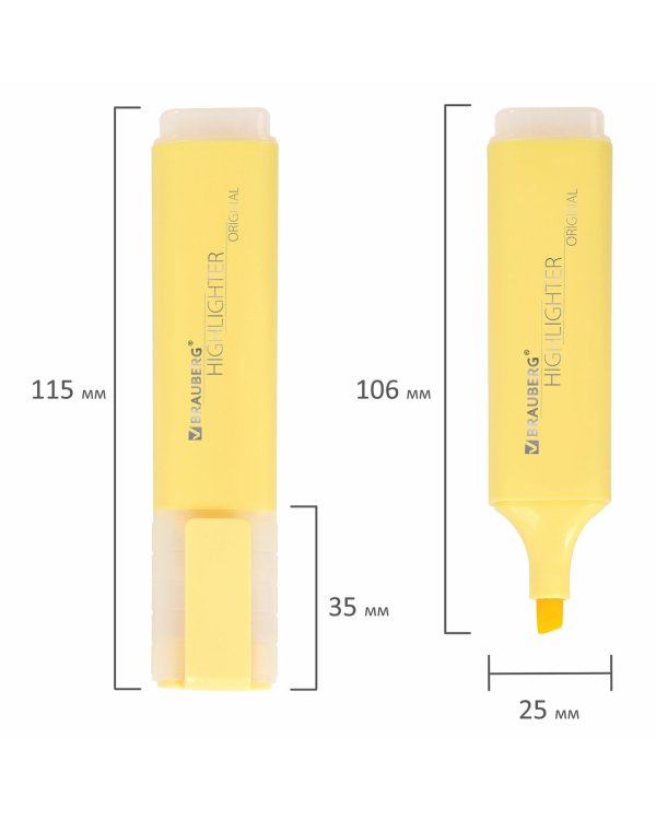 Текстовыделитель "Original Pastel", цвет ваниль, линия 1-5 мм