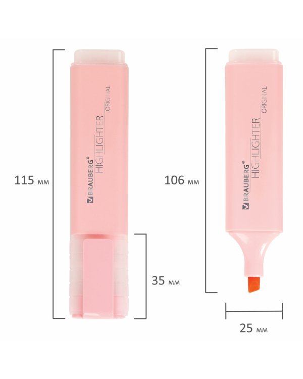 Текстовыделитель "Original Pastel", цвет пастельный розовый, линия 1-5 мм