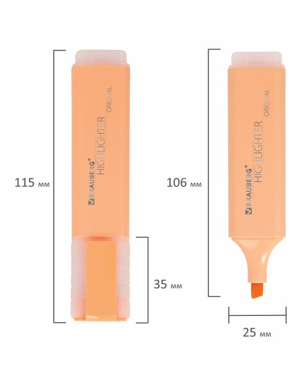 Текстовыделитель "Original Pastel", цвет персиковый, линия 1-5 мм