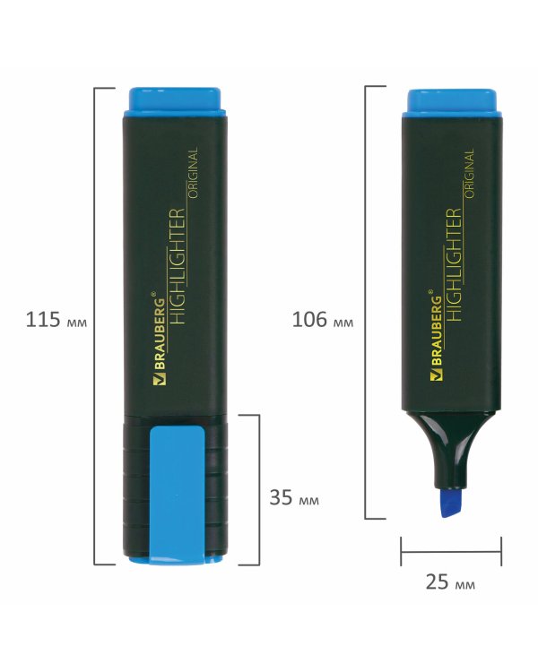 Текстовыделитель "Original", цвет голубой, линия 1-5 мм