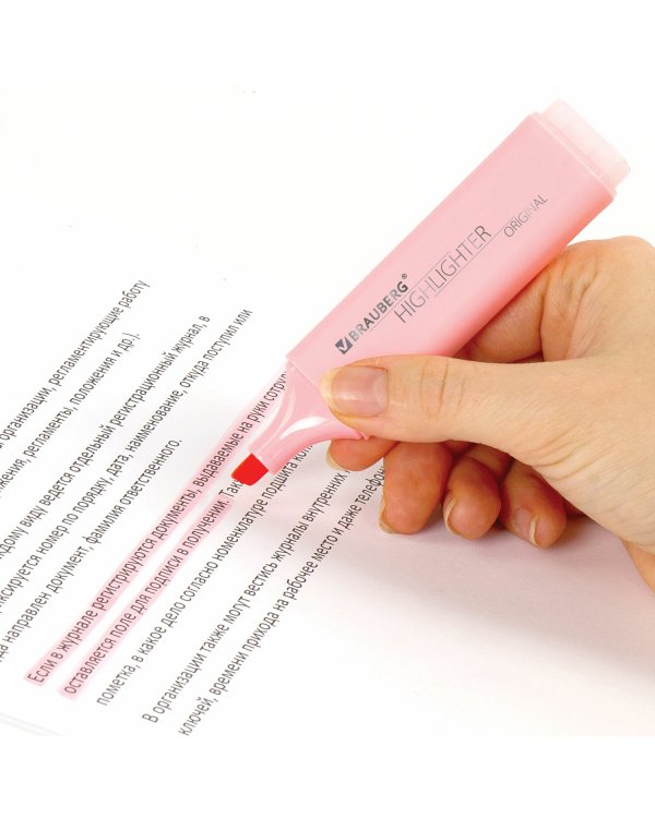 Текстовыделитель "Original Pastel", цвет пастельный розовый, линия 1-5 мм