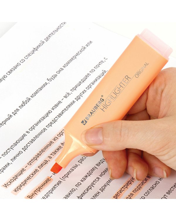 Текстовыделитель "Original Pastel", цвет персиковый, линия 1-5 мм