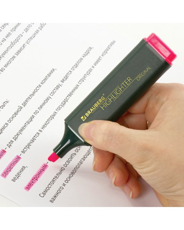 Текстовыделитель "Original", цвет розовый, линия 1-5 мм