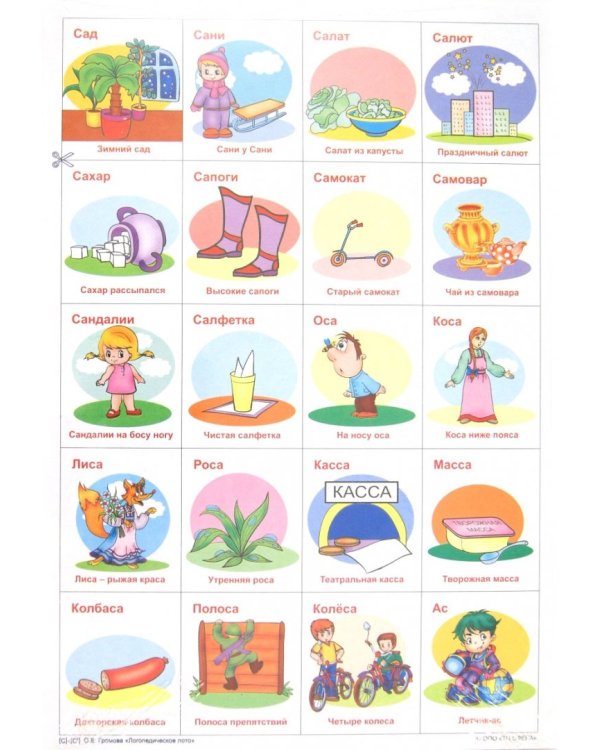 Логопедическое лото. Учим звуки С-С'. ФГОС ДО