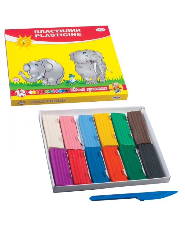 Пластилин "Юный художник", 12 цветов