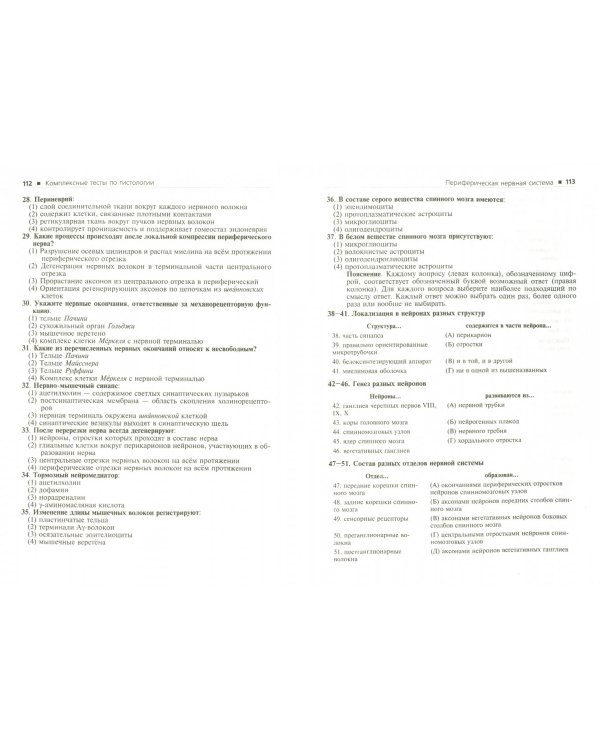 Гистология. Комплексные тесты: ответы и пояснения