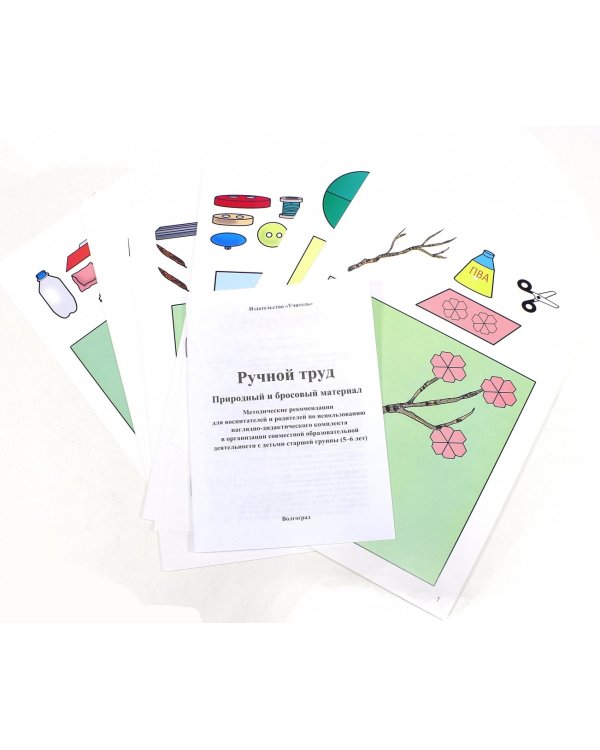 Ручной труд. Природный и бросовый материал. 5-6 лет (16 красочных карт). ФГОС ДО