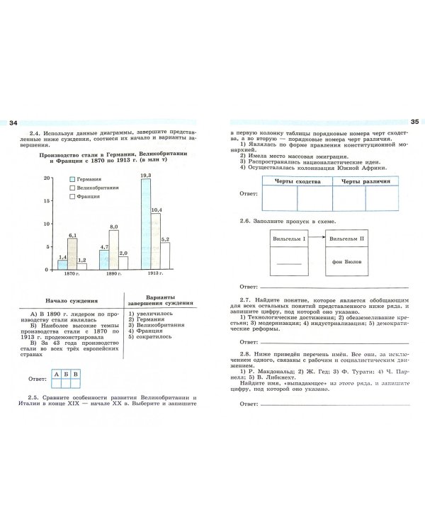 Всеобщая история Нового времени. 1800-1900. 8 класс. Рабочая тетрадь. В 2-х частях. Часть 2
