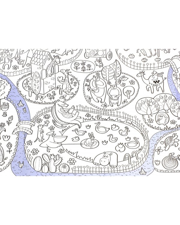 Весёлый зоопарк. Раскраска-плакат