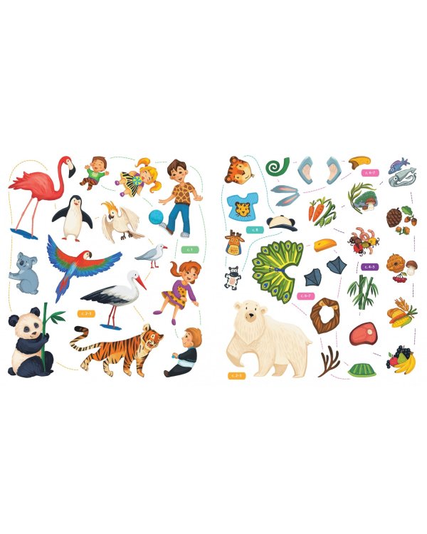 В зоопарке. Книжка с многоразовыми наклейками. Занятия с увлечением 3-6 лет