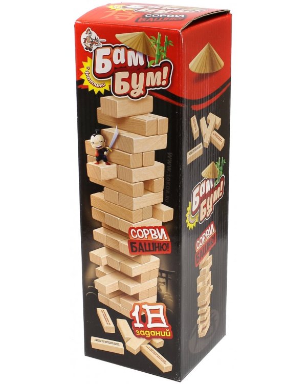 Настольная игра "Падающая башня с фантами. Бам-бум"