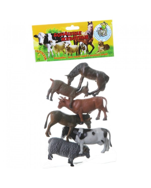 Набор животных. Домашние животные и птицы, 6 штук