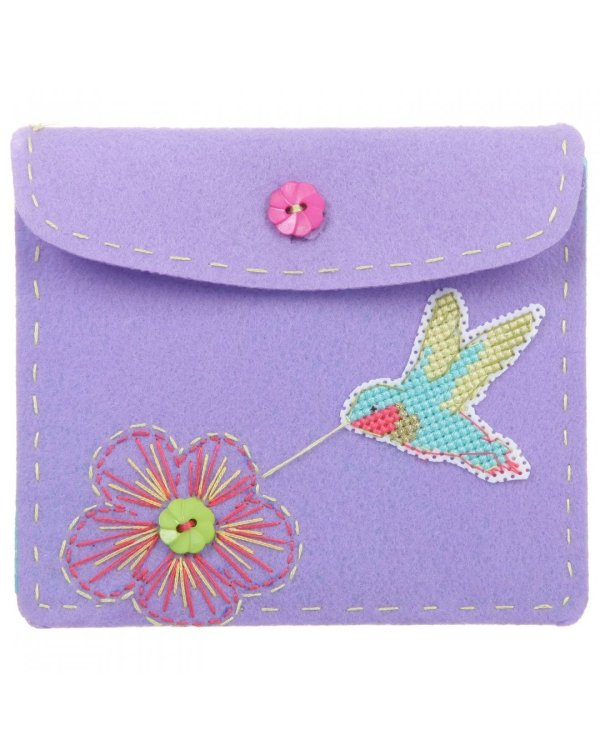 Вышиваем крестиком. Кошелек своими руками. Птичка