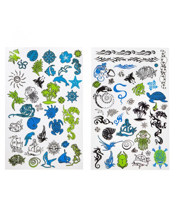 Набор тату-арт. Тропические острова