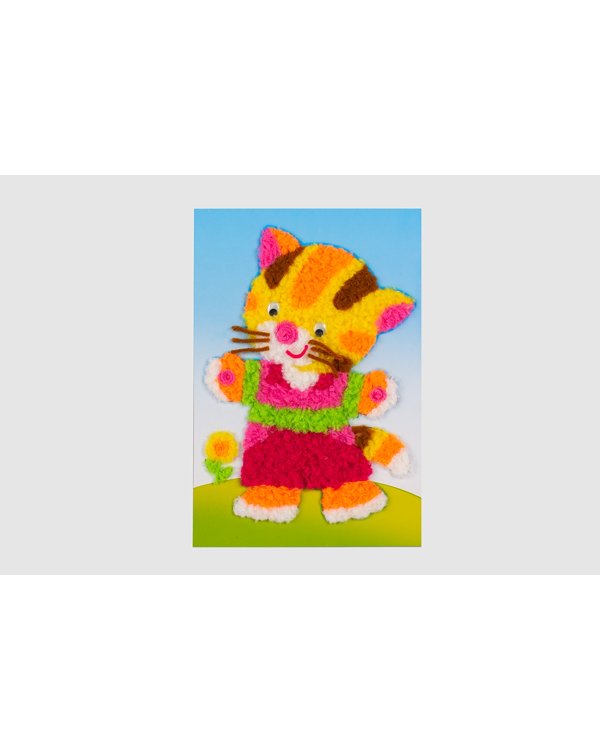 Аппликация. Рисуем нитками "Котик"