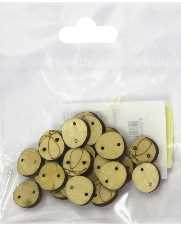 Пуговицы "Мяч", 1,5 см, 25 штук