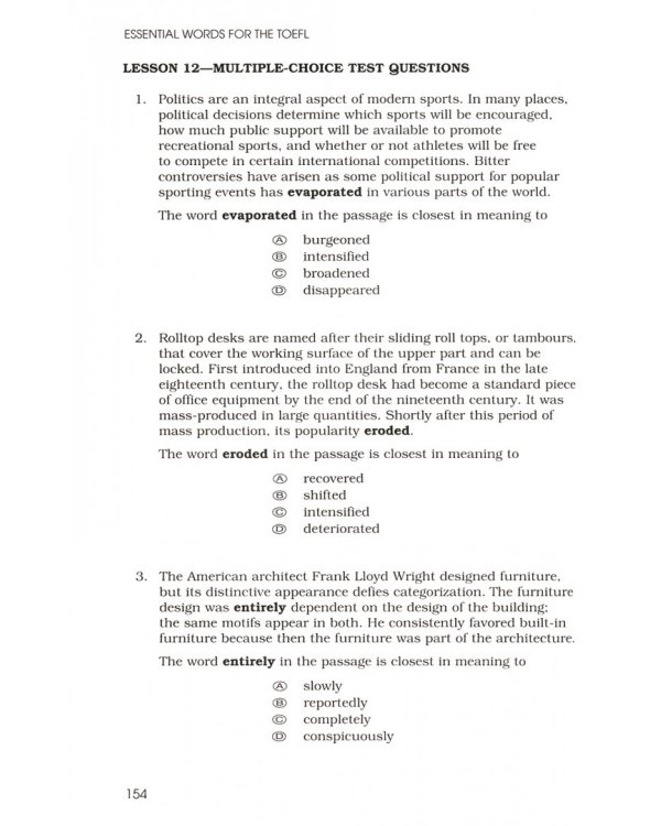 Essential Words for the TOEFL
