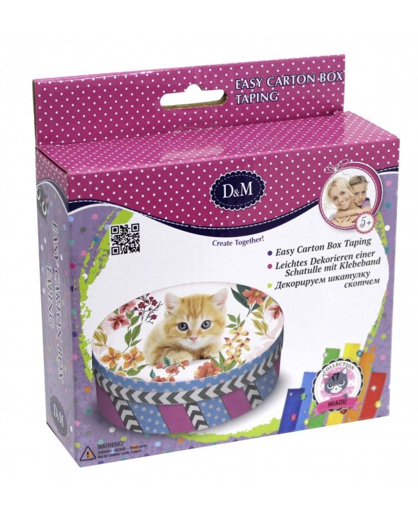 Декорируем шкатулку скотчем. Котенок