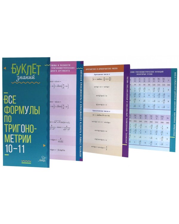 Все формулы по тригонометрии. 10-11 классы