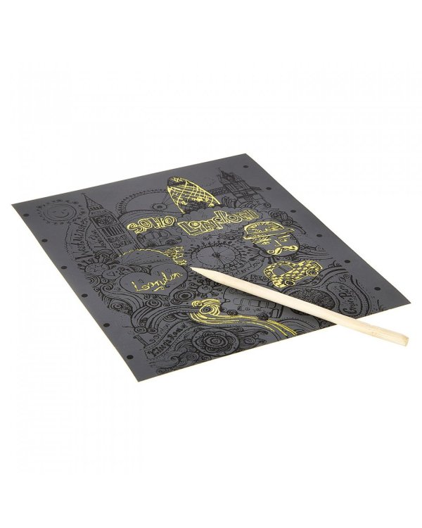 Гравюра Лондон, с металлическим эффектом золото