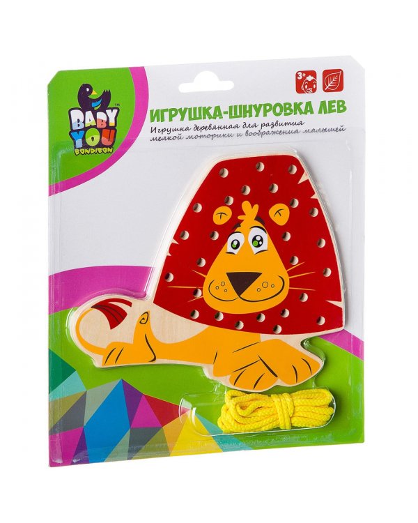 Шнуровка деревянная. Лев