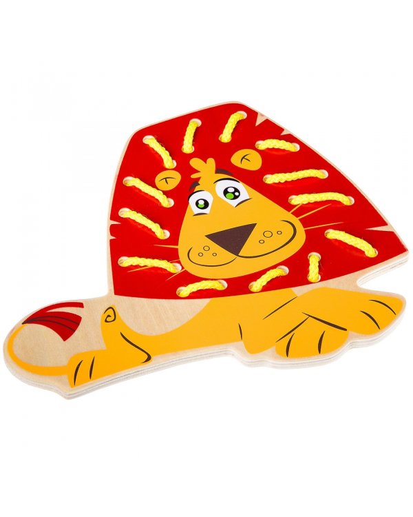 Шнуровка деревянная. Лев