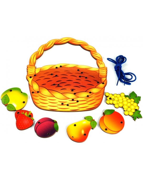 Шнуровка "Корзина с фруктами" (дерево), арт. 7929