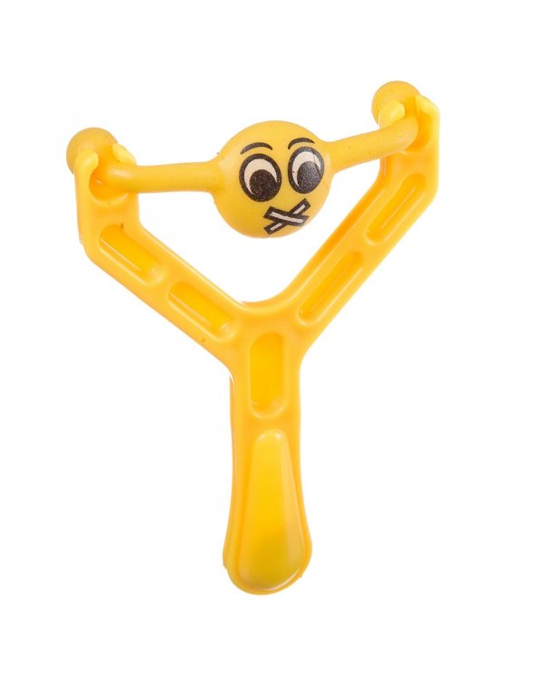 Рогатка. Летящий эмодзи, желтый