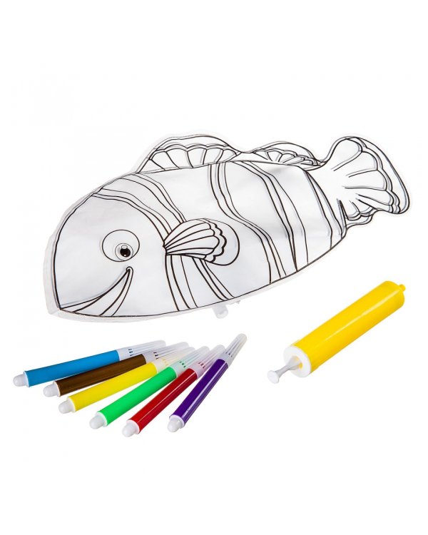 Заводная надувная игрушка для раскрашивания. Рыбка