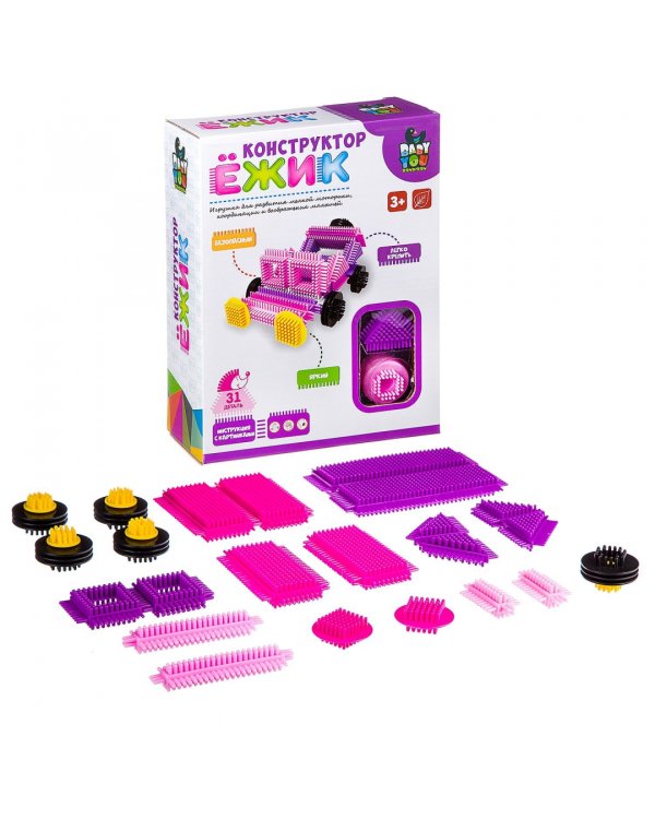 Конструктор. Ежик-машина, 31 деталь