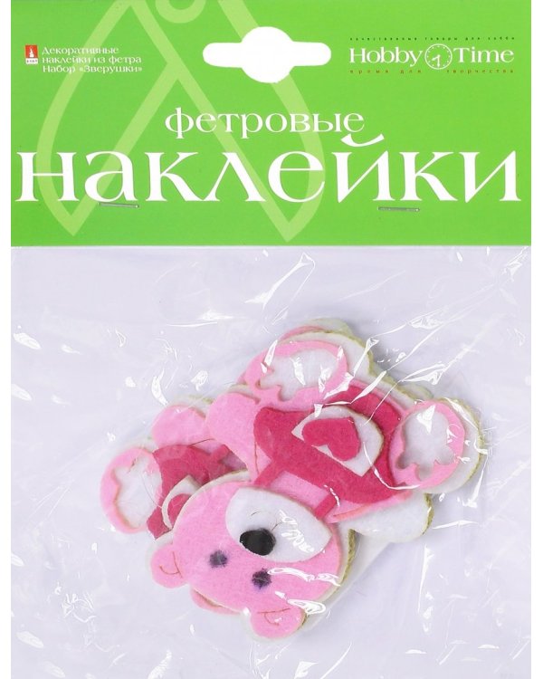 Наклейки декоративные из фетра. Набор №22. Зверушки, в ассортименте