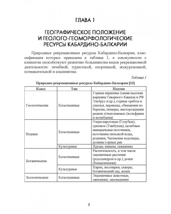Природно-рекреационные ресурсы Кабардино-Балкарии. Монография