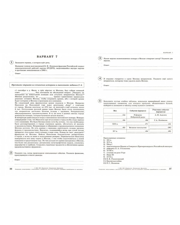 ВПР. История. 11 класс. Типовые варианты. 10 вариантов