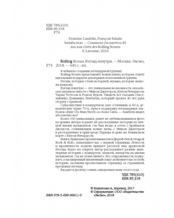Satisfaction. Rolling Stones - взгляд изнутри