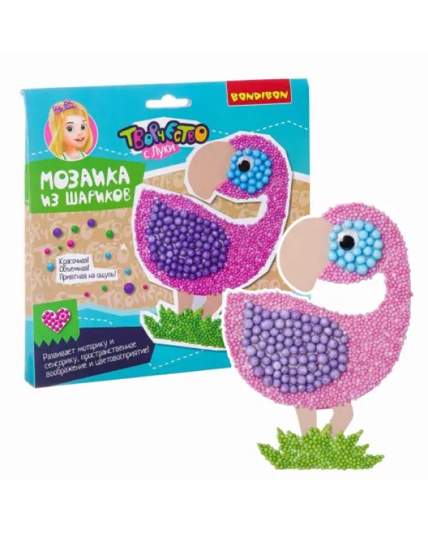 Мозаика из шариков. Фламинго