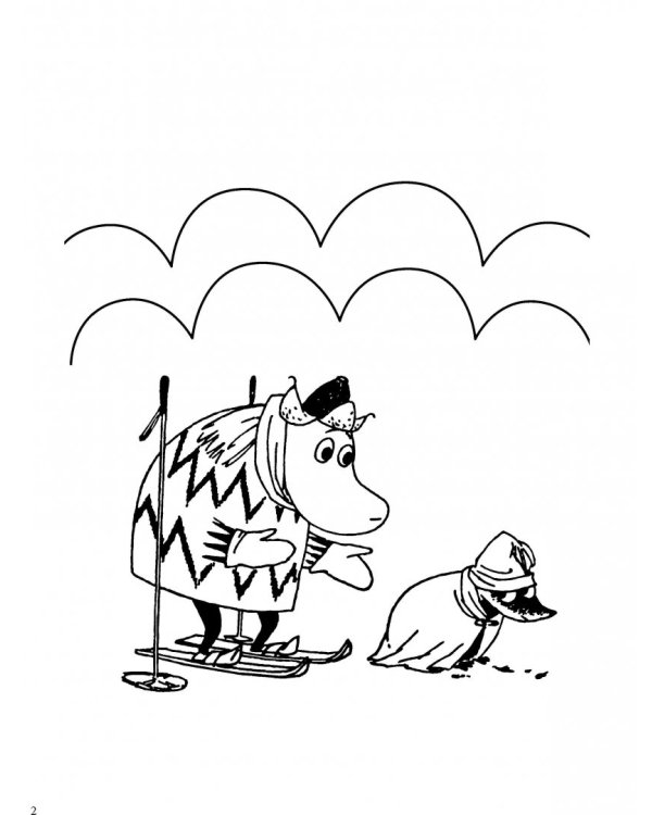 Раскрась муми-троллей. Спорт