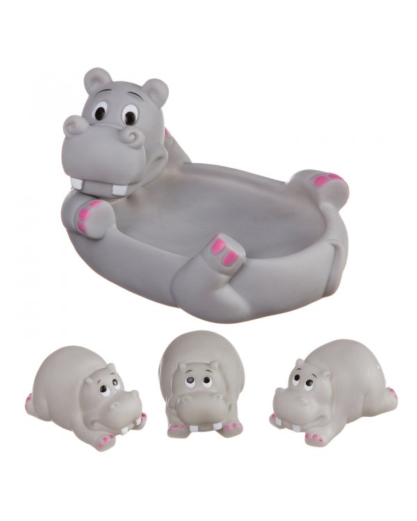 Набор игрушек для купания. Бегемот с бегемотиками, 4 штуки