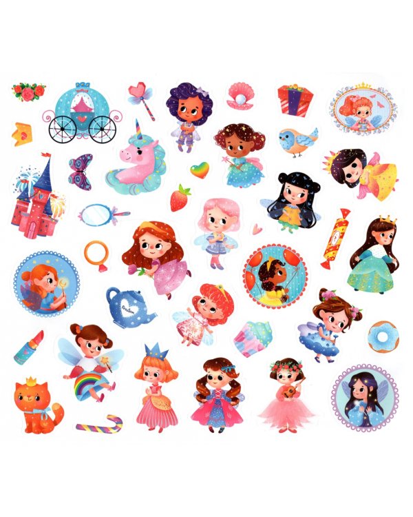 Сказочные феи и принцессы. Веселые наклейки. 150 штук