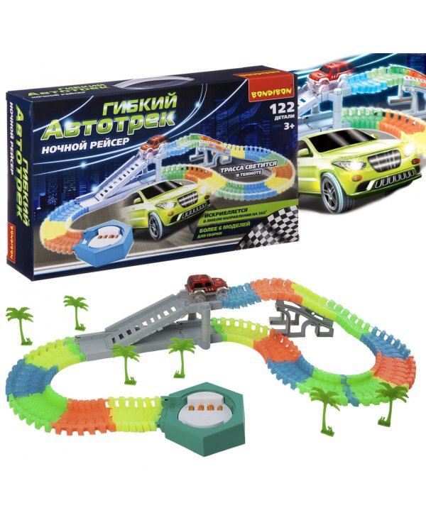 Гибкий автотрек. Ночной рейсер, 122 детали