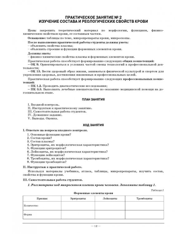 Анатомия и физиология человека. Рабочая тетрадь