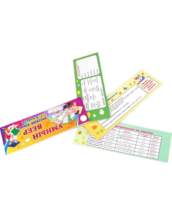 Тематический комплект мини-плакатов. Учебный веер. Русский язык. 1-4 классы