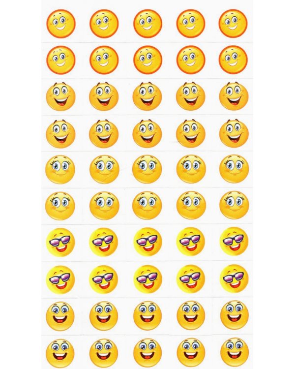 Набор для поощрения на самоклеящейся бумаге "Смайлики 2"