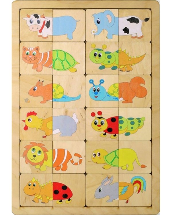 Пазл деревянный "Веселые половинки"