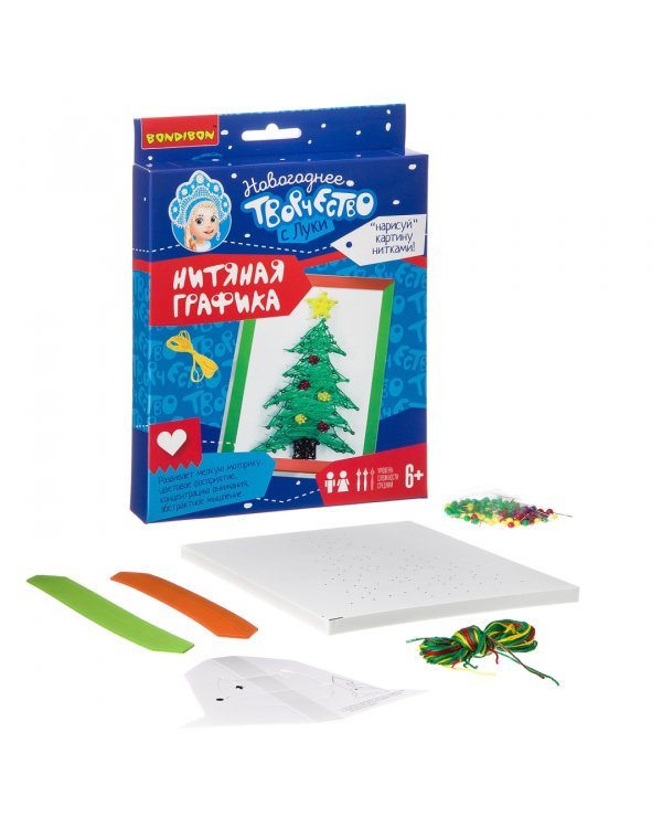 Нитяная графика. Новогодняя Ёлочка
