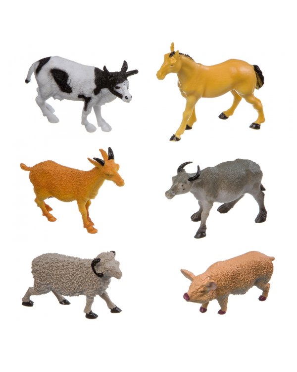 Набор животных фермы. Ребятам о зверятах, 6 штук
