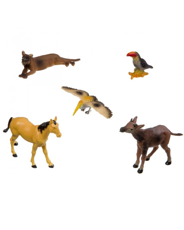 Набор диких животных. Ребятам о зверята, 5 штук