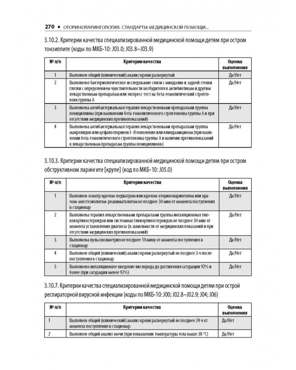 Оториноларингология. Стандарты медицинской помощи. Критерии оценки качества
