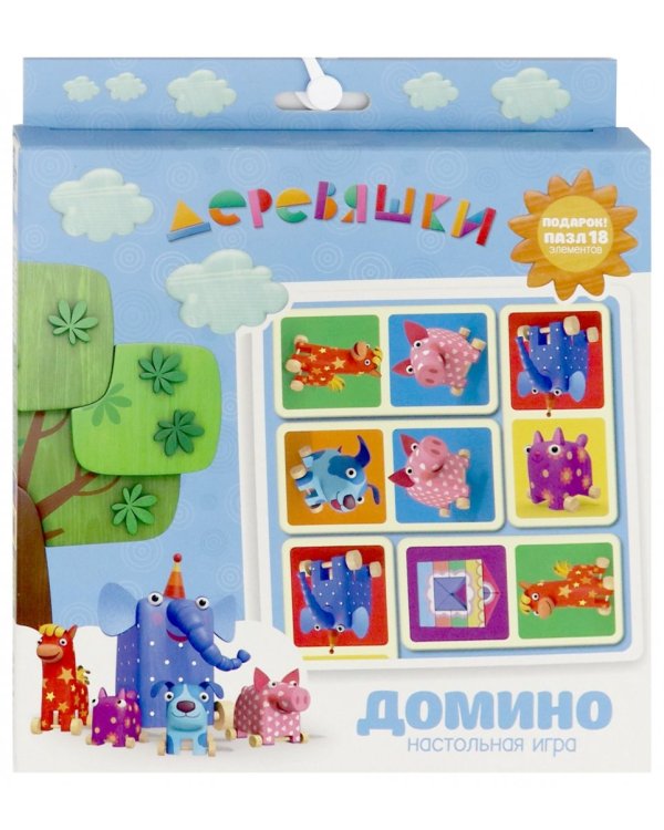 Домино + пазл, 18 элементов